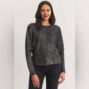 VELVET By Graham & Spencer Opaline Sequin Knits Sweater